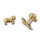 Kinderohrstecker springende Pferde - Kinderschmuck -  333/- Gold, glänzend, 1 Paar 