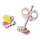 Kinderohrstecker Schmetterling - Kinderschmuck -  in 925/- Silber mit gelb/rosa  Emaille, Größe ca 4 mm x 4 mm, 1 Paar 