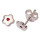 Kinderohrstecker Blume  - Kinderschmuck - mit roten Glasstein, 925/- Silber, Durchmesser ca: 6 mm, 1 Paar 