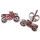 Kinderohrstecker rotes Motorrad - Kinderschmuck -  925/- Silber, Größe ca: 11 mm x 7 mm x 1 mm, 1 Paar 