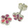 Kinderohrstecker Blumen -  mit lila-rosa Emaille , 925/- Silber, Durchmesser ca 6 mm, 1 Paar