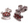 Kinderohrstecker Schaukelpferd - Kinderschmuck - mit roten Glassteinen, 925/- Silber, Größe ca: 6 mm x 9 mm, 1 Paar 