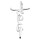 Kreuz-Anhänger - Taufschmuck - in 925/- Silber,  glänzend Jesus-Schriftzug