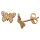 Kinderohrstecker Schmetterlinge - Kinderschmuck -  in 333/- Gold, Größe ca: 7 mm x 4 mm, 1 Paar