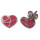 Kinderhrstecker Herzen rosa - Kinderschmuck - 925 Silber und Emaille, die Größe beträgt ca: 9 mm x 8 mm x 1,5 mm, 1 Paar 