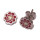 Kinderohrstecker Blume - Kinderschmuck - 925 Silber und Emaille rot/rosa/gelb, Größe ca: 8,5 mm x 8,5 mm x 1,5 mm, 1 Paar 