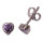 Kinderohrstecker Herzen - Kinderschmuck -  in 925/- Silber und violettem Glasstein, Größe der Herzen ca: 5 mm x 5 mm, 1 Paar 