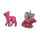 Kinderohrstecker Rehe pink - Kinderschmuck - in 925/- Silber, Größe ca: 9 mm x 10 mm x 1,5 mm, 1 Paar 