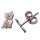 Kinderohrstecker Katze - Kinderschmuck - in 925/- Silber, Größe der Ohrstecker ca: 9 mm x 4 mm, 1 Paar 