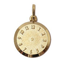 Taufuhr/Geburtsuhr - Taufschmuck -  in 333 Gold, Durchmesser 12 mm, Gravur vorn: Uhrzeit, Gravur hinten: Namen und oder Datum (max. 2 Zeilen mit je 8 Zeichen) 