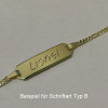 Gravurarmband - Schildarmband - Kinderschmuck - 333/- Gold, 14 cm lang, für Kinder