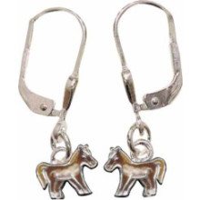 Kinderohrhänger Ponys - Kinderschmuck - 925/- Silber, Größe ohne Ohrhaken und Öse ca: 9 mm x 7 mm x 1 mm, 1 Paar