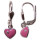 Kinderohrhänger Herzen - Kinderschmuck - in 925/- Silber und rosa Emaille mit Zirkonia, 1 Paar