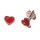 Kinderohrstecker Herzen - Kinderschmuck -  mit roter Emaille und Zirkonia, Größe ca: 6 m x 6 mm, 1 Paar 
