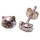 Kinderohrstecker Katzenkopf - Kinderschmuck -  925/- Silber, mit rot-schwarzer Emaille, Größe ca: 6 mm x 5 mm, 1 Paar 