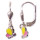 Kinderohrhänger Schmetterling - Kinderschmuck - gelb/rosa, 925/- Silber, Größe ohne Ohrhaken ca: 5 x 6 mm, 1 Paar