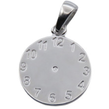 Taufuhr/Geburtsuhr in 925 Silber Durchmesser 14 mm, Gravur vorn: Uhrzeit, Gravur hinten: Namen und oder Datum möglich  (max. 2 Zeilen mit je 10 Zeichen)