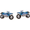 1 Paar Kinderohrstecker, 925 Silber, blaues Motorrad,...