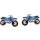 1 Paar Kinderohrstecker, 925 Silber, blaues Motorrad, Größe ca: 11 mm x 7 mm x 1 mm