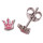 Kinderohrstecker Krone rosa - Kinderschmuck in 925/- Silber und rosa Emaille, Größe ca: 5 mm x 5 mm, 1 Paar 