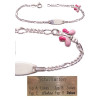 Gravurarmband - Schildband - Kinderschmuck - mit Schmetterling rosa emailliert, 925/- Silbe, 14 cm lang, für Kinder